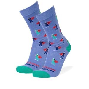 John’s Crazy Socks The Superhero Wears Scrubs Nursing Healthcare socks NWT